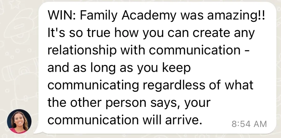 WhatsApp message from a client