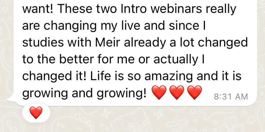 WhatsApp message from a client